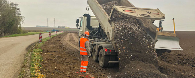 Fourniture de granulats recyclés pour la piste cyclable